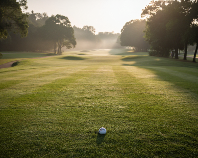 A serene golf course at dawn