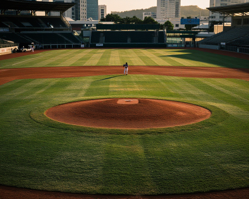 Nostalgic Baseball Stadium at Dusk