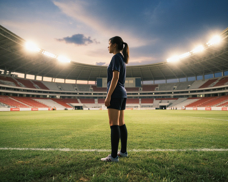 A cinematic, emotional shot of a football player's silhouette