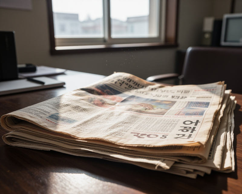 Vintage Newspaper in Seoul Office