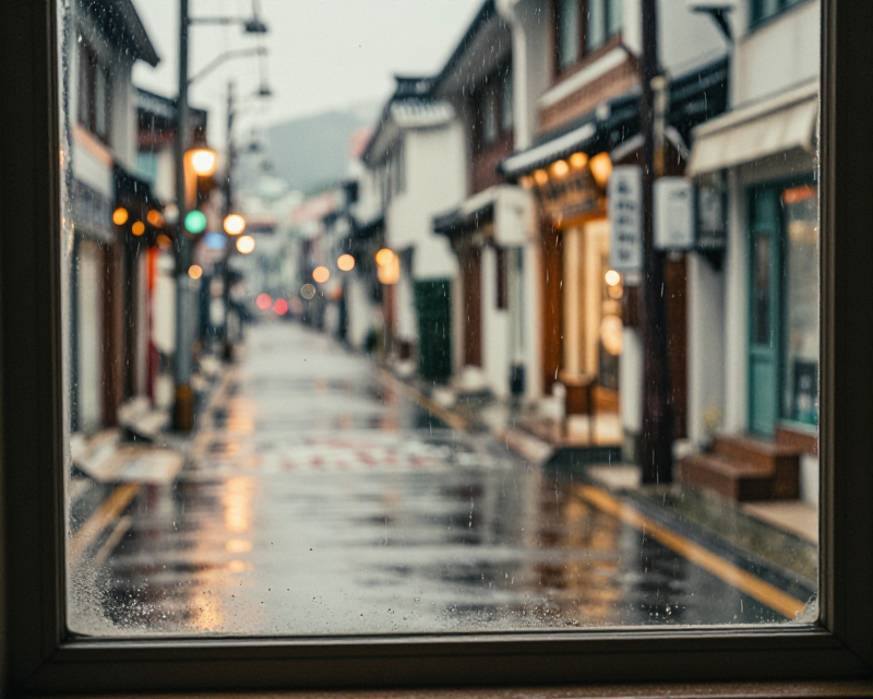 Rainy Seoul Street