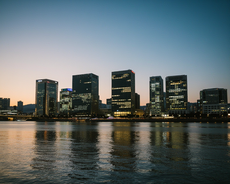 Seoul Financial District Twilight