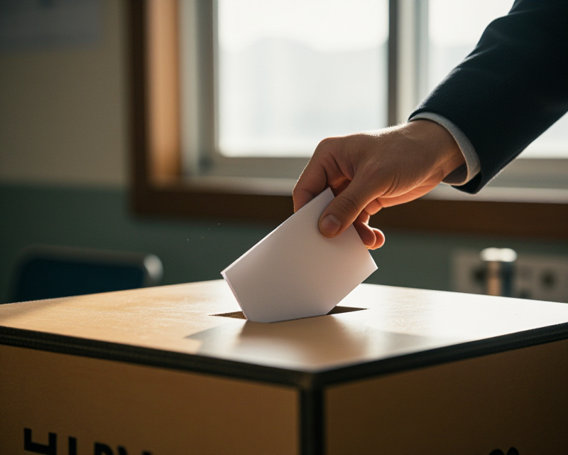 A peaceful moment of voting