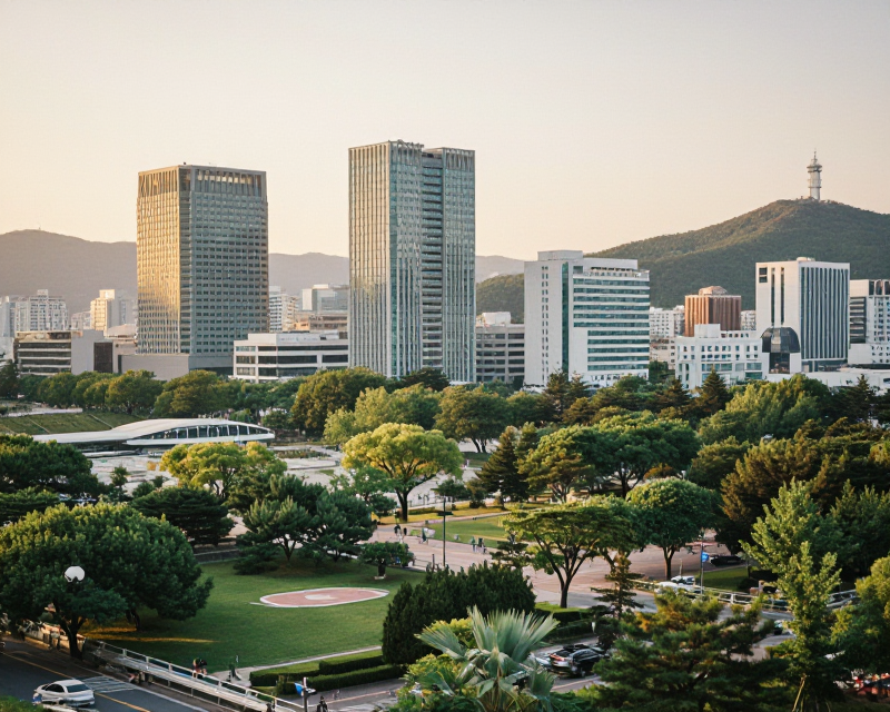 Daejeon Cityscape at Sunset