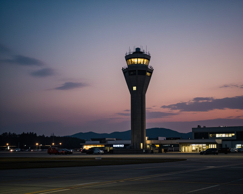 Jeju Airport Control Tower at Dusk